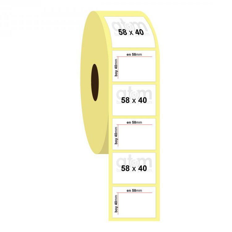 58mm x 40mm Termal Etiket (500 Sarım) (1 koli 100 adet)